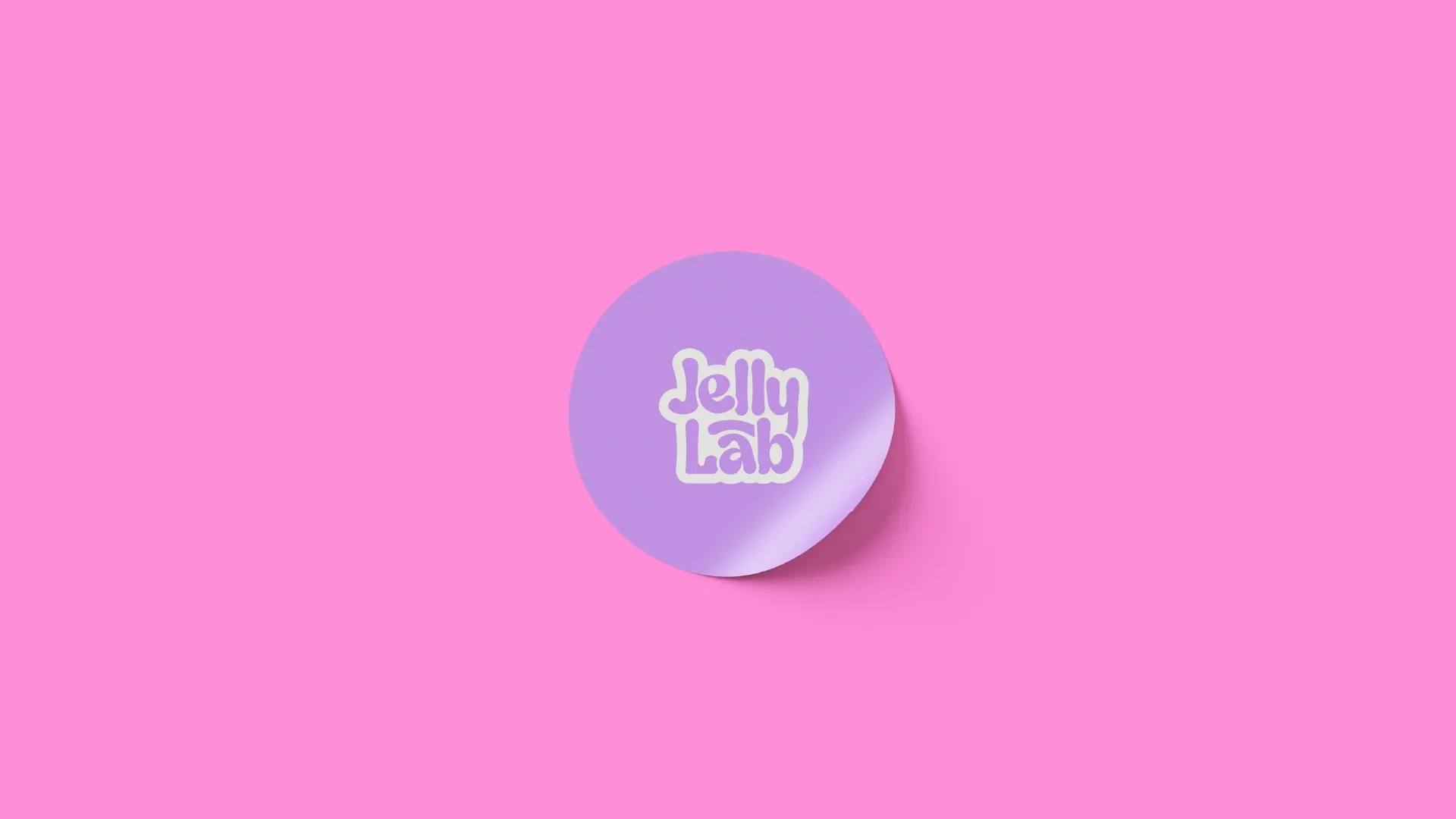The JellyLab logomark as a die-cut sticker.